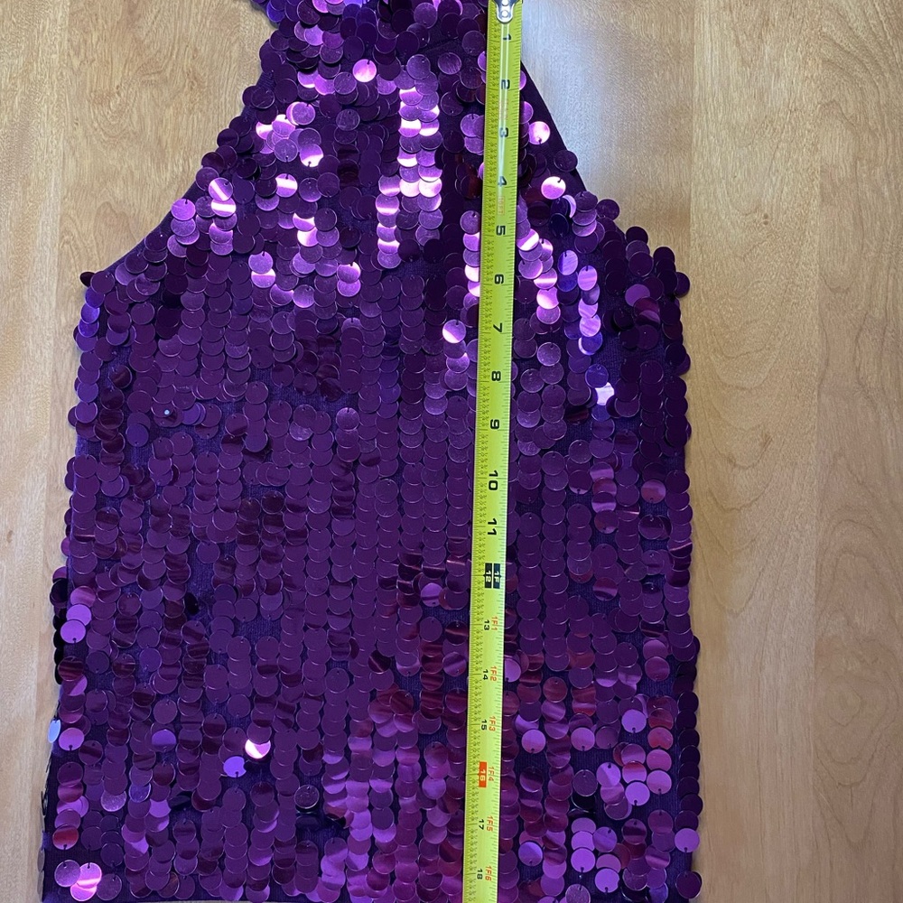 Purple sequin high neck top - Picture 3 of 9